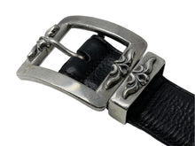 画像をギャラリービューアに読み込む, CHROME HEARTS クロムハーツ BLT OTJ フィリグリー OTJレザー ベルト ブラック シルバー925 レザー サイズ38 美品 中古 67119