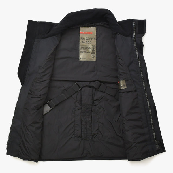 PRADA SPORTS プラダ スポーツ パデットベスト SGV144 サイズ48 ラバーパッチ ブラック レッド ヴィンテージ 美品 中古 4a006714