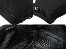 画像をギャラリービューアに読み込む, 極美品 PRADA プラダ Re-Nylon xサフィアーノレザー ショルダーバッグ ブラック 2VH128 ナイロン ロゴ シルバー金具 中古 67160
