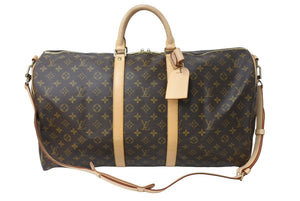 極美品 LOUIS VUITTON ルイヴィトン キーポル55 ボストンバッグ M41414 MB1026 モノグラム ブラウン ゴールド金具 中古 67175