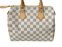 画像をギャラリービューアに読み込む, 極美品 LOUIS VUITTON ルイヴィトン ハンドバッグ スピーディ25 ダミエアズール N41534 ホワイト グレー ゴールド金具 中古 67184