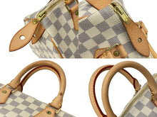 画像をギャラリービューアに読み込む, 極美品 LOUIS VUITTON ルイヴィトン ハンドバッグ スピーディ25 ダミエアズール N41534 ホワイト グレー ゴールド金具 中古 67184