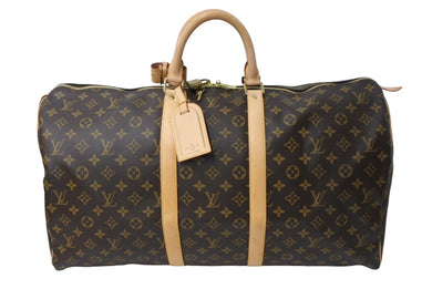 極美品 LOUIS VUITTON ルイヴィトン キーポル55 ボストンバッグ M41414 MB1026 モノグラム ブラウン ゴールド金具 中古 67187