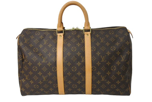 LOUIS VUITTON ルイヴィトン キーポル45 ボストンバッグ M41428 SP0917 モノグラム ブラウン ゴールド金具 美品 中古 67188