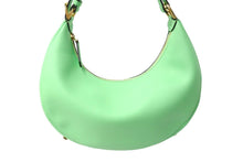 画像をギャラリービューアに読み込む, 新品未使用品 FENDI フェンディ フェンディグラフィー スモール ハンドバッグ 三日月形 カーフレザー グリーン ゴールド 中古 67194