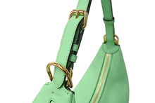 画像をギャラリービューアに読み込む, 新品未使用品 FENDI フェンディ フェンディグラフィー スモール ハンドバッグ 三日月形 カーフレザー グリーン ゴールド 中古 67194