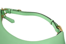 画像をギャラリービューアに読み込む, 新品未使用品 FENDI フェンディ フェンディグラフィー スモール ハンドバッグ 三日月形 カーフレザー グリーン ゴールド 中古 67194