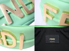 画像をギャラリービューアに読み込む, 新品未使用品 FENDI フェンディ フェンディグラフィー スモール ハンドバッグ 三日月形 カーフレザー グリーン ゴールド 中古 67194