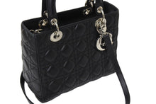 Load image into Gallery viewer, Christian Dior クリスチャンディオール レディディオール ミディアム 2WAY ハンドバッグ カナージュ ブラック 美品 中古 67196