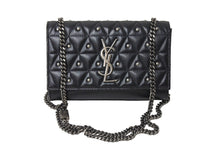 Load image into Gallery viewer, YVES SAINT LAURENT イヴ サンローラン チェーンショルダーバッグ 471286 スタッズ レザー ブラック 美品 中古 67197