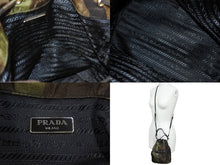 Load image into Gallery viewer, PRADA プラダ 2WAYハンドバッグ 迷彩 カモフラ 巾着 1N1864 トライアングルロゴ ナイロン レザー シルバー金具 美品 中古 67199