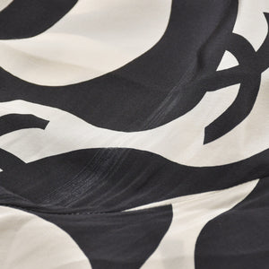 CHANEL シャネル ココマーク ウェーブ シルク半袖シャツ P70211 モノトーン 50サイズ ブラック アイボリー 2021SS シルク 美品 中古 4a006720