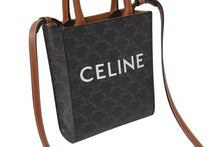 Load image into Gallery viewer, 極美品 CELINE セリーヌ ハンドバッグ トリオンフ柄 194372BZK.04LU ミニバーティカルカバ キャンバス ブラウン 中古 67201