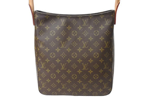 極美品 LouisVuitton ルイヴィトン ルーピングGM ハンドバッグ モノグラム M51145 MI0070 ブラウン ゴールド金具 中古 67209