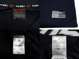 極美品 FUBU フブ ゲームシャツ フットボールシャツ ヴィンテージ サイズM ポリエステル ネイビー ホワイト グレー 中古 67238