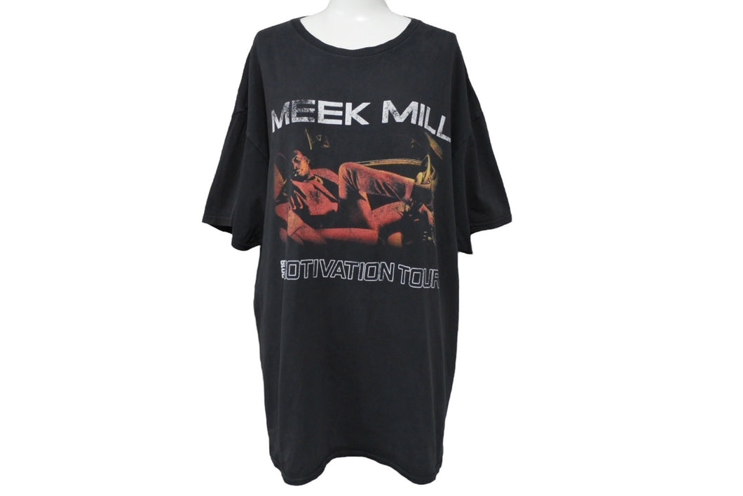 MEEK MILL ミークミル 2019 MOTIVATION TOUR 半袖Tシャツ ツアー ブラック コットン プリント HIPHOP 良品 中古 67239