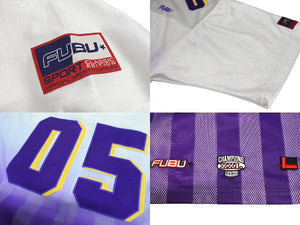 FUBU フブ ゲームシャツ フットボールシャツ ヴィンテージ サイズXL ホワイト パープル イエロー ポリエステル 美品 中古 67241