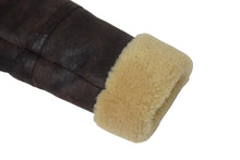 画像をギャラリービューアに読み込む, Ami Paris アミ パリス クロップドムートンジャケット B-3 ターキー製 羊革 ブラウン シルバー金具 美品 中古 67244