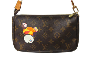 LOUIS VUITTON ルイヴィトン ポシェット アクセソワール 村上隆 M51981 パンダ モノグラム ゴールド金具 美品 中古 67282