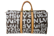 画像をギャラリービューアに読み込む, LOUIS VUITTON ルイ ヴィトン モノグラムグラフィティ キーポル50 ボストンバッグ M92197 ブラウン ホワイト 美品 中古 67283