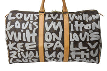 画像をギャラリービューアに読み込む, LOUIS VUITTON ルイ ヴィトン モノグラムグラフィティ キーポル50 ボストンバッグ M92197 ブラウン ホワイト 美品 中古 67283