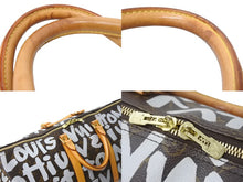 画像をギャラリービューアに読み込む, LOUIS VUITTON ルイ ヴィトン モノグラムグラフィティ キーポル50 ボストンバッグ M92197 ブラウン ホワイト 美品 中古 67283