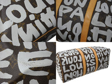 画像をギャラリービューアに読み込む, LOUIS VUITTON ルイ ヴィトン モノグラムグラフィティ キーポル50 ボストンバッグ M92197 ブラウン ホワイト 美品 中古 67283