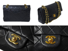 画像をギャラリービューアに読み込む, CHANEL シャネル マトラッセ 23 Wフラップ チェーン ショルダーバッグ ブラック 1番台 ラムスキン ココマーク ゴールド金具 良品 中古 67284