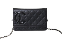 Load image into Gallery viewer, CHANEL シャネル カンボンライン A46646 チェーンウォレット ショルダー 16番台 2012年 ブラック シルバー金具 美品 中古 67288