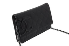Load image into Gallery viewer, CHANEL シャネル カンボンライン A46646 チェーンウォレット ショルダー 16番台 2012年 ブラック シルバー金具 美品 中古 67288