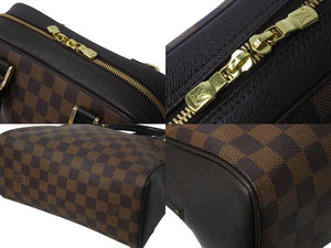 LOUIS VUITTON ルイヴィトン ハンドバッグ ブレラ ダミエ エベヌ N51150 ゴールド金具 ブラウン 美品 中古 67296