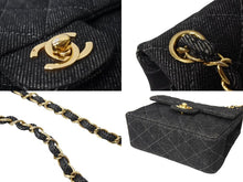 画像をギャラリービューアに読み込む, 極美品 CHANEL シャネル ミニマトラッセ チェーン ショルダー バッグ デニム ブラック A01115 5番台 ゴールド金具 中古 67300