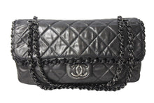画像をギャラリービューアに読み込む, CHANEL シャネル マトラッセ チェーンアラウンド ショルダーバッグ 16番台 カーフスキン グレー ブラック金具 美品 中古 67301