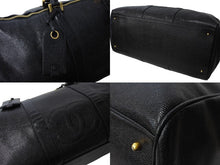 画像をギャラリービューアに読み込む, CHANEL シャネル ココマーク 2WAY ボストンバッグ ショルダーバッグ 3番台 キャビアスキン ブラック ゴールド金具 美品 中古 67305