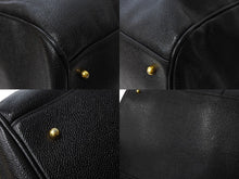 画像をギャラリービューアに読み込む, CHANEL シャネル ココマーク 2WAY ボストンバッグ ショルダーバッグ 3番台 キャビアスキン ブラック ゴールド金具 美品 中古 67305