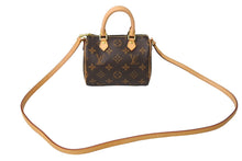 Load image into Gallery viewer, 極美品 LOUIS VUITTON ルイヴィトン ナノスピーディ ハンドバッグ 2WAY M61252 モノグラムキャンバス ヌメ革 中古 67310