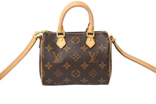 Load image into Gallery viewer, 極美品 LOUIS VUITTON ルイヴィトン ナノスピーディ ハンドバッグ 2WAY M61252 モノグラムキャンバス ヌメ革 中古 67310