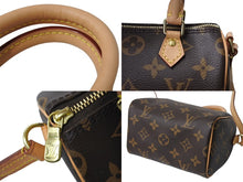 Load image into Gallery viewer, 極美品 LOUIS VUITTON ルイヴィトン ナノスピーディ ハンドバッグ 2WAY M61252 モノグラムキャンバス ヌメ革 中古 67310