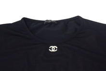 画像をギャラリービューアに読み込む, CHANEL シャネル 半袖Tシャツ チビT クロップド ココマーク フランス スパンデックス ナイロン ブラック サイズ42 美品 中古 67315