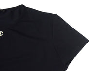 画像をギャラリービューアに読み込む, CHANEL シャネル 半袖Tシャツ チビT クロップド ココマーク フランス スパンデックス ナイロン ブラック サイズ42 美品 中古 67315