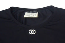 画像をギャラリービューアに読み込む, CHANEL シャネル 半袖Tシャツ チビT クロップド ココマーク フランス スパンデックス ナイロン ブラック サイズ38 美品 中古 67316