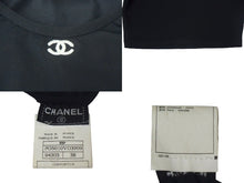 画像をギャラリービューアに読み込む, CHANEL シャネル 半袖Tシャツ チビT クロップド ココマーク フランス スパンデックス ナイロン ブラック サイズ38 美品 中古 67316