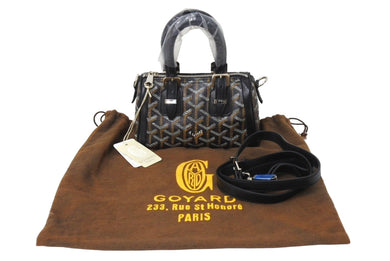 新品同様 Goyard ゴヤール ミニクロワジュール 2WAY ハンドバッグ ショルダーバッグ ミニボストン ブラック ブラウン 中古 67317