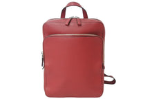 画像をギャラリービューアに読み込む, PRADA プラダ バックパック リュック VZ063T トライアングルロゴ レザー レッド 赤 美品 中古 67318