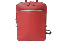 画像をギャラリービューアに読み込む, PRADA プラダ バックパック リュック VZ063T トライアングルロゴ レザー レッド 赤 美品 中古 67318