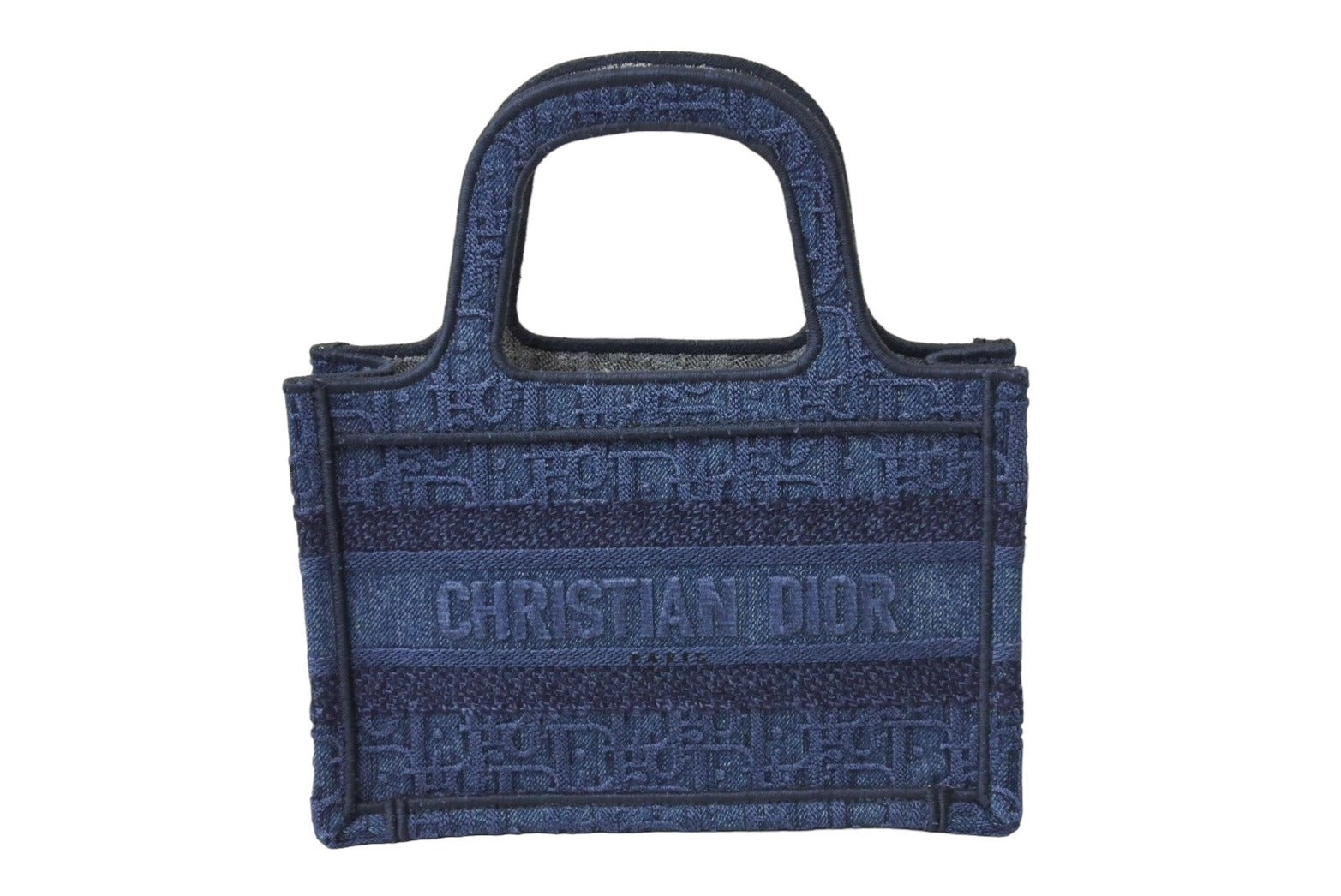 Christian Dior クリスチャンディオール ブック トート ミニ バッグ オブリーク デニム キャンバス ブルー 美品 中古 67319 –  Casanova Vintage