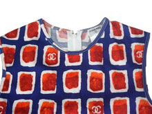 画像をギャラリービューアに読み込む, 極美品 CHANEL シャネル ノースリーブ カットソー ココマーク P17269V09788 サイズ36 ブルー レッド 中古 67322