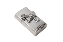 画像をギャラリービューアに読み込む, ChromeHearts クロムハーツ CHクロスタイニー ダブルクロス スリム ナロー ジッポ 115.8g シルバー925 美品 中古 67325