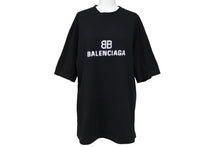 Load image into Gallery viewer, BALENCIAGA バレンシアガ モザイクピクセルドットロゴプリント Tシャツ コットン ブラック ホワイト サイズXS 美品 中古 67333