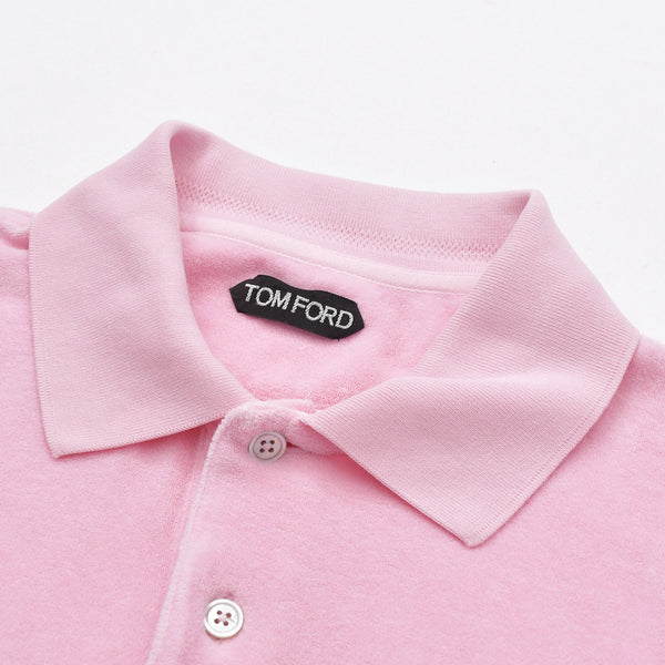 極美品 TOM FORD トムフォード 半袖 ポロシャツ サイズ50 ピンク コットン ナイロン ポルトガル製 中古 4a006734